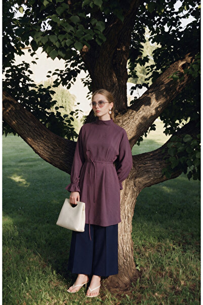 Fatma Atasoy Reglan Kol Mürdüm Soft Touch Modal Tunik