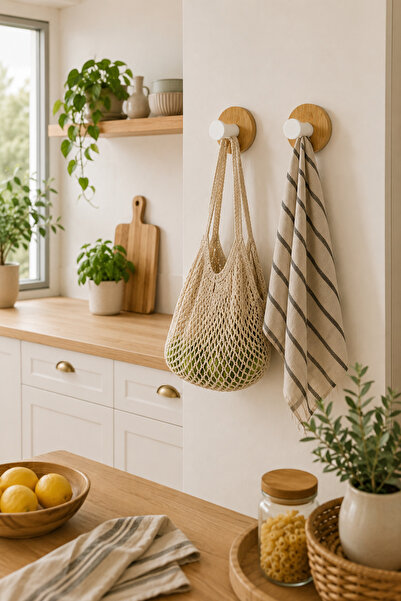 Homeconceptus Bambu İkili Duvar Askısı – Minimalist ve Çok Amaçlı Askı Seti