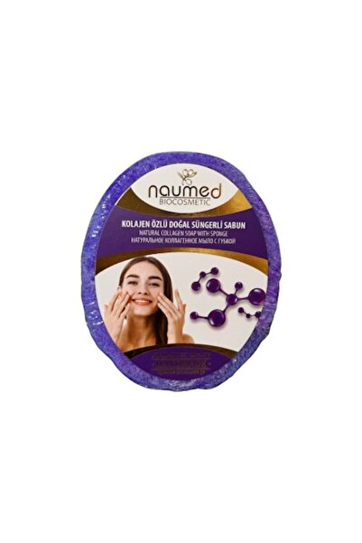 NAUMED Săpun exfoliant 2-în-1, cu burete și colagen, pentru curățarea și îngr...