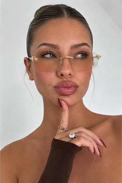 Goldmine Unisex Premium Cornered Toffy Sunglasses Uv400 Gold Glass