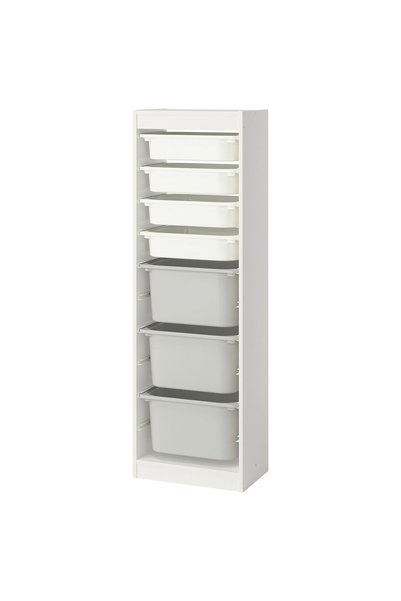 IKEA Modern Beyaz Oyuncak Saklama Ünitesi 46x30x145 cm Çocuk Odası İskandinav...