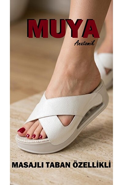 Generic Brand Papuci de damă MUYA cu talpă groasă și masaj cu aer.