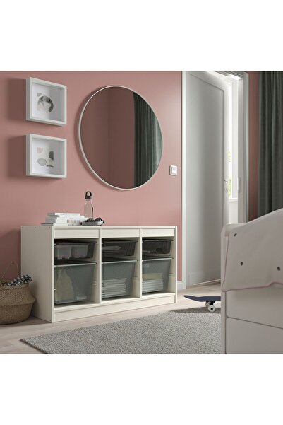 IKEA Modern Beyaz Oyuncak Saklama Ünitesi 99x44x56 cm Çocuk Odası İskandinav ...