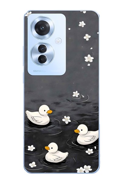 FLAMENKO Oppo Reno 11F 5g Compatible Little Ducks Patterned Transparent Phone...