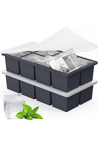 GENERAL 2 Pieces Large Ice Cube Trays, 2 Inch Large Silicone Ice Cube Trays -...