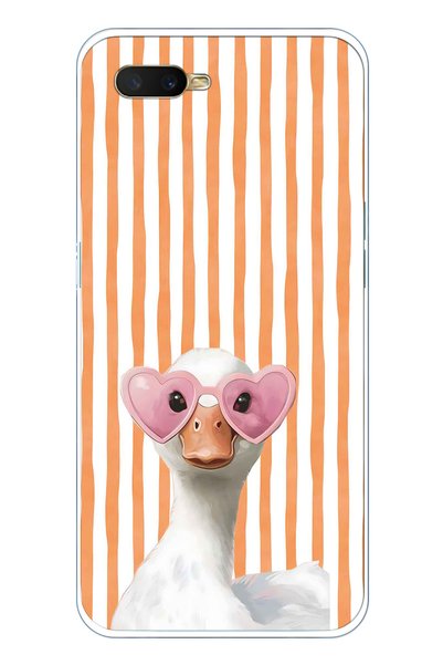 FLAMENKO Oppo A5S / Ax7 / A12 Compatible Transparent Phone Case with Heart an...