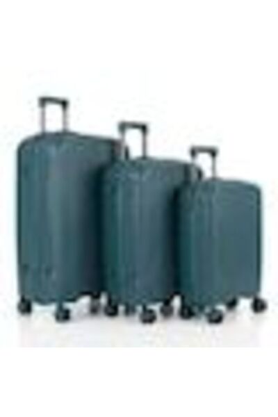 CASLON Set of 3 Polypropylene Travel Suitcases, 362° Double Wheels, TSA Combi...
