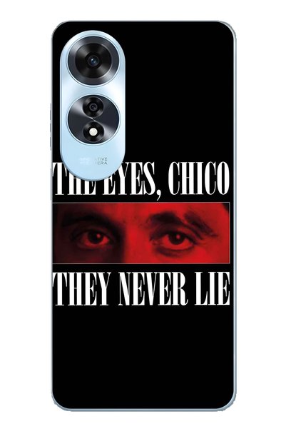FLAMENKO حافظة هاتف شفافة بنمط The Eyes Chico متوافقة مع هاتف Oppo A60