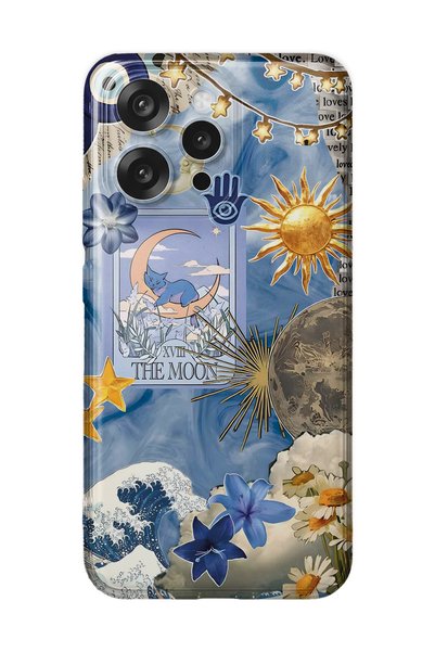 FLAMENKO Oppo Reno 15 / 15F Compatible Moon Sun Vintage Sky Pattern Transpare...