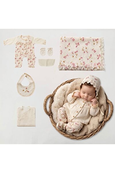 ZEYNUKO Baby Girl Floral Embossed Muslin 0-3 Months 10-Piece Newborn Hospital...