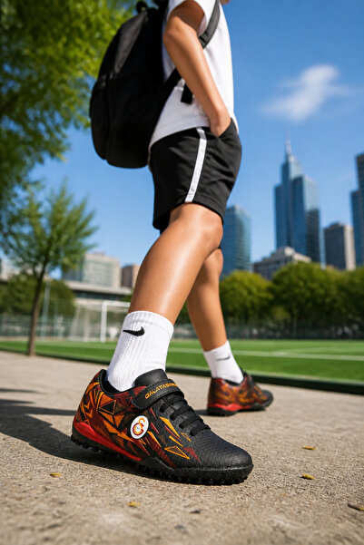 Galatasaray St-5598 Velcro Black Boys' Astroturf Field Shoes