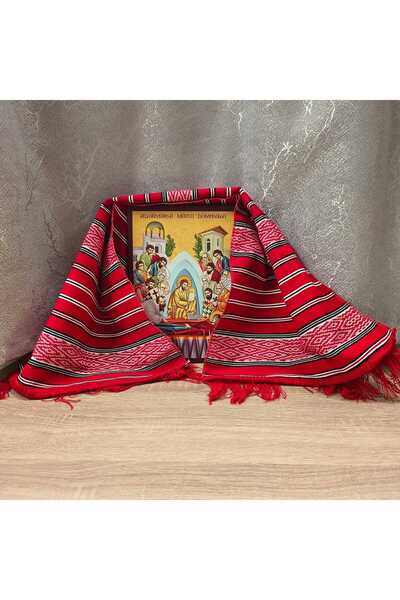 OEM Prosop traditional rosu, 105x37 cm
