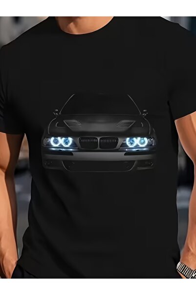 MSEF Men's Car Headlight Graphic Print T-Shirt, Summer Breathable Crew Neck f...