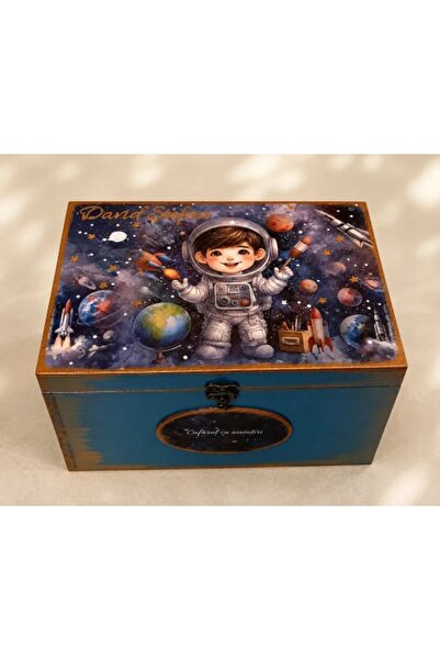 mixartstudio Cufăr de amintiri pentru băiat – Micul astronaut