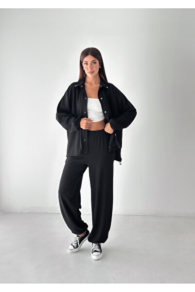 Pukka Women's Modal Fabric Snap Fastener Drawstring Oversize Two-Piece Set