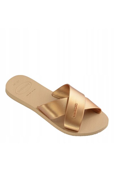 NO BRAND Șlapi pentru femei Havaianas Aqua Metallic golden 39/40 EU