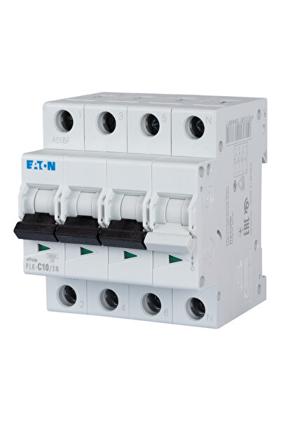 Eaton Automatic circuit breaker 10a 3p+n c 6ka, eaton, multicolor