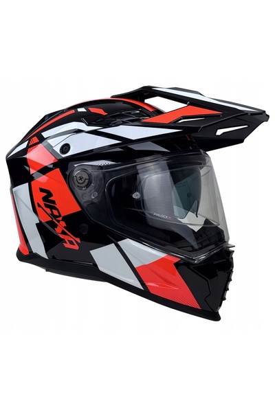 NAXAY NAXA CROSS ENDURO CASCA NEGRU PORTOCALIU LUCIOS PINLOCK MĂRIME XL