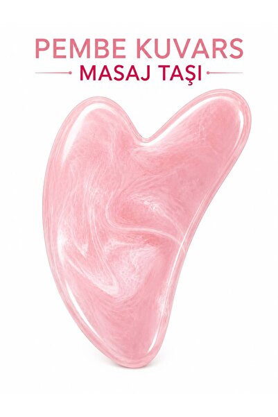 Valissa Pembe Kuvars Gua Sha %100 Doğal Ve Gerçek Yüz Masaj Taşı