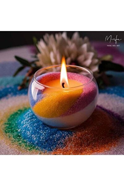 Mirfa Pearled Candle Wax Sand With 20 Eco Wicks - 8 Assorted Colours (200g Each)