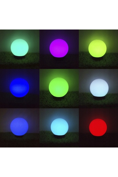 Greenbluespice Lampă solară KULA de grădină LED RGB mare, cu bile colorate in...