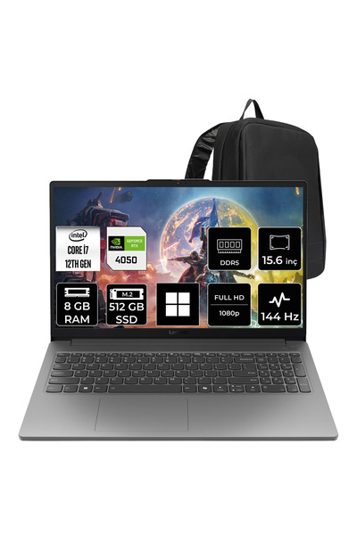 LENOVO LOQ 15IAX9E i7 12650HX RTX 4050 6GB 65W 8GB RAM 512GB SSD 15.6" FHD (1...