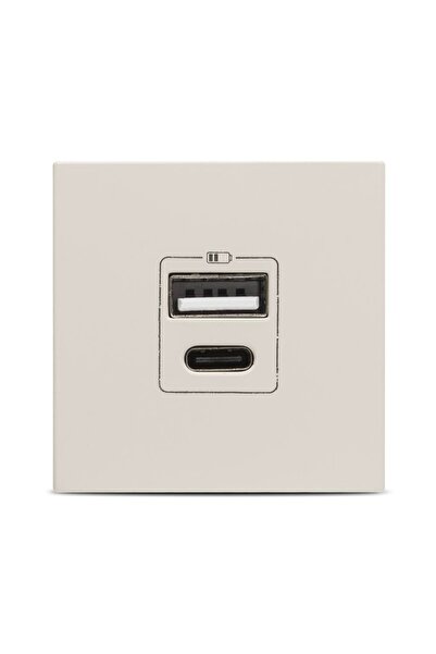 Danex USB A+c Socket 5V 2, 4A 2m Beige Matt Moda Voice –, Elbi, Multicolor