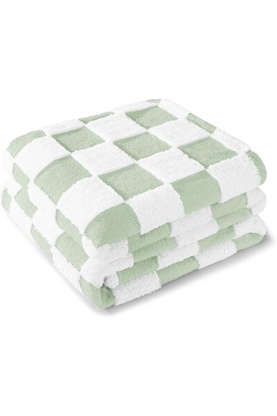 GENERAL Exclusivo Mezcla Wool Plaid Blanket Double Size, Cozy Lightweight Fuz...