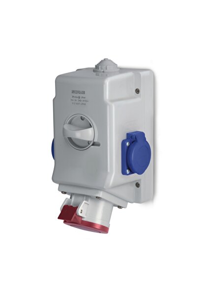 SCAME Priză industrială aplicată 3P+N+E+2×Schuko 16A IP44 – | 513.1657-1DNS,
