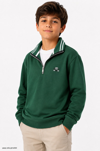 ModaPlaza Boy's Stand Collar Sweatshirt 4284