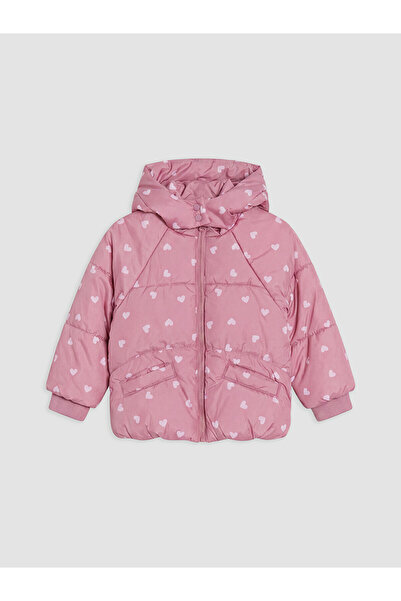 LC Waikiki Nevavm Farkıyla Lilac Hooded Girl's Inflatable Coat
