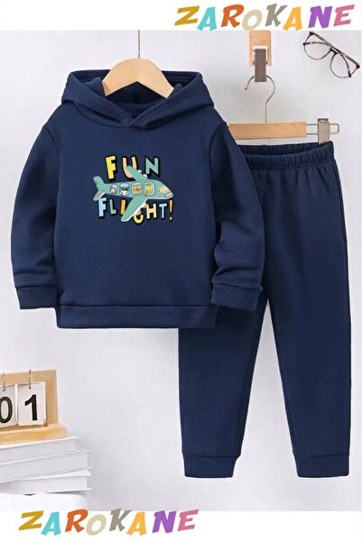 ZAROKANE Animals on the Plane Printed Winter Children's Hooded Cotton Insulat...