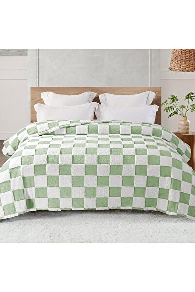 GENERAL Exclusivo Mezcla Wool Plaid Design Queen Size Blanket Cozy Lightweigh...