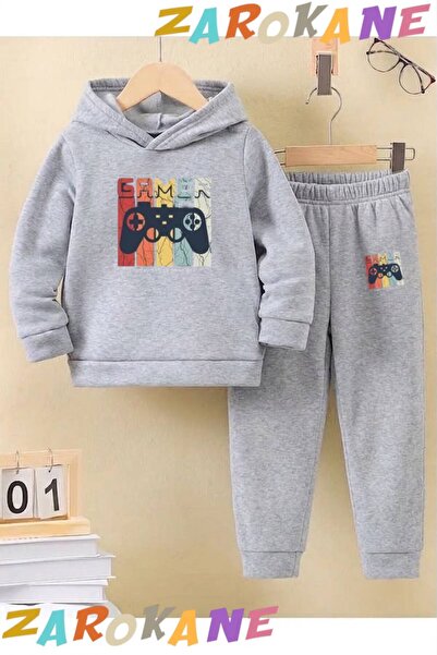 ZAROKANE Gamer Console Printed Winter Children's Hooded Top and Bottom Cotton...