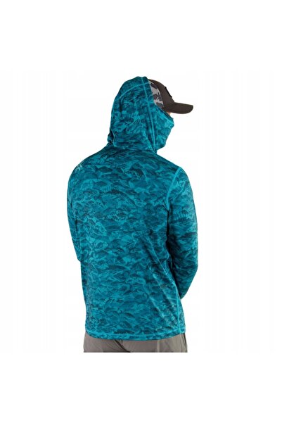 NO BRAND Norfin Tricou Sun Pro Marlin Hoodie verde UPF Mărime M