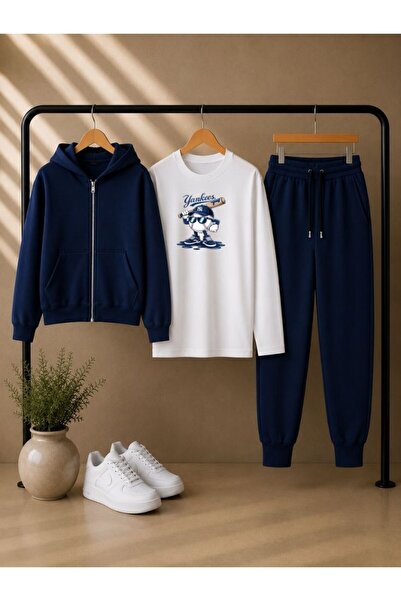 cm buseyiz Set casual din 3 piese pentru copii Busekids unisex: jachetă cu gl...