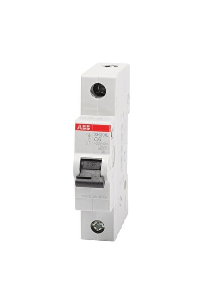 ABB Circuit Breaker 6A 1P C 4.5Ka SH201-L,