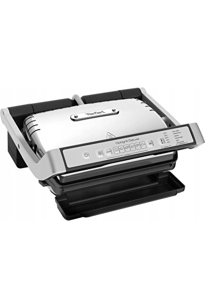 Tefalle Tefal OptiGrill Deluxe - Grill electric cu contact 30x20 cm, Negru/Oțel