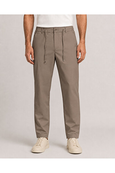 Danger Men's Comfort Fit Trousers with Elastic Waist Mink 0170Ddngr