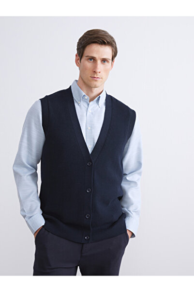 LC Waikiki Rmz Gi̇yi̇m Farkiyla Standardkalıp V Dikim Men's Knitwear Vest
