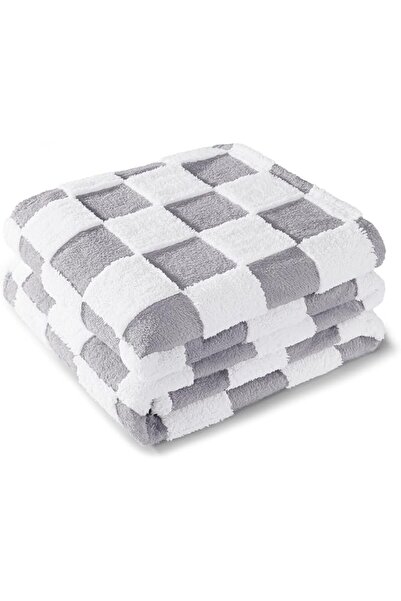 GENERAL Exclusivo Mezcla Wool Plaid Blanket Double Size, Cozy Lightweight Fuz...
