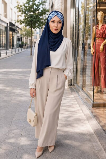 Differenza Crocodile Knot Combed Cotton Shawl - Navy Blue