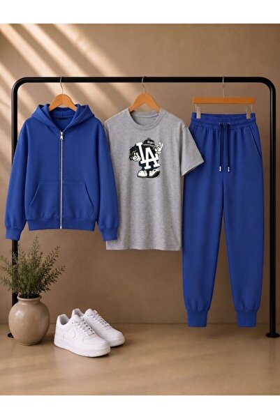 cm buseyiz Set casual din 3 piese pentru copii Busekids unisex: jachetă cu gl...