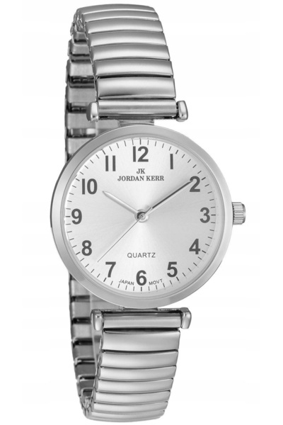 JORDAN KERR Ceas de damă argintiu I2046 IPS 32 mm, brățară extensibilă