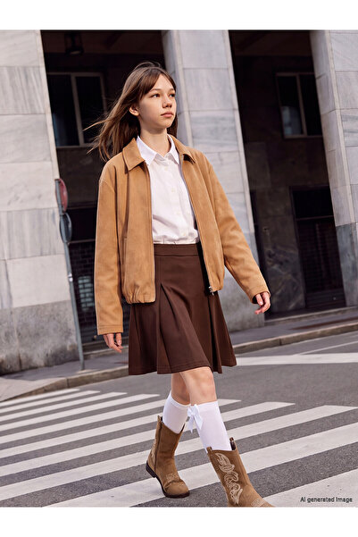 LC Waikiki Nevavm Pleated Girls' Skirt with a Difference