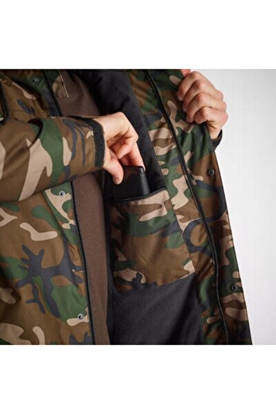 NO BRAND Jachetă de iarnă outdoor Solognac Warm 100 WTP, model camuflaj woodland