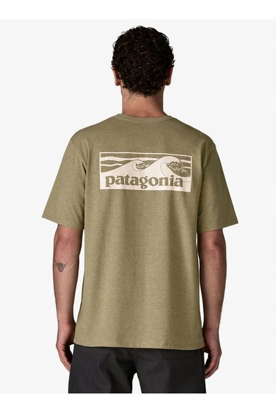 Patagonia Tricou Boardshort Logo Buzunar Responsibili-Tee - verde M