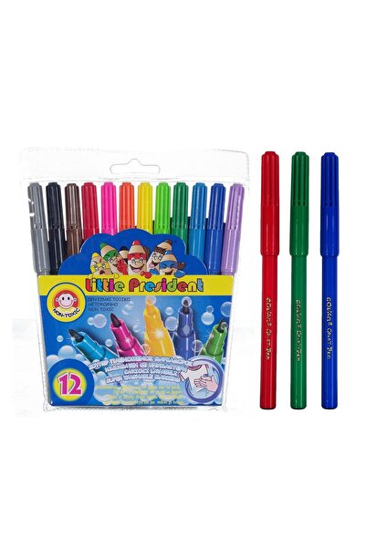 Little President Set carioci cu vârf subțire pentru desen, 12 bucăți – lavabi...