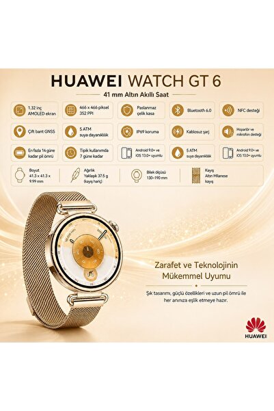 Huawei Watch GT 6 41 mm - Altın