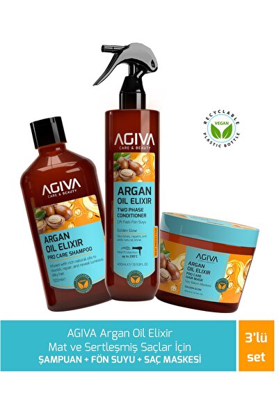 agıva CARE & BEAUTY Argan Oil Elixir Kuru, Mat ve Sertleşmiş Saçlar İçin Şamp...